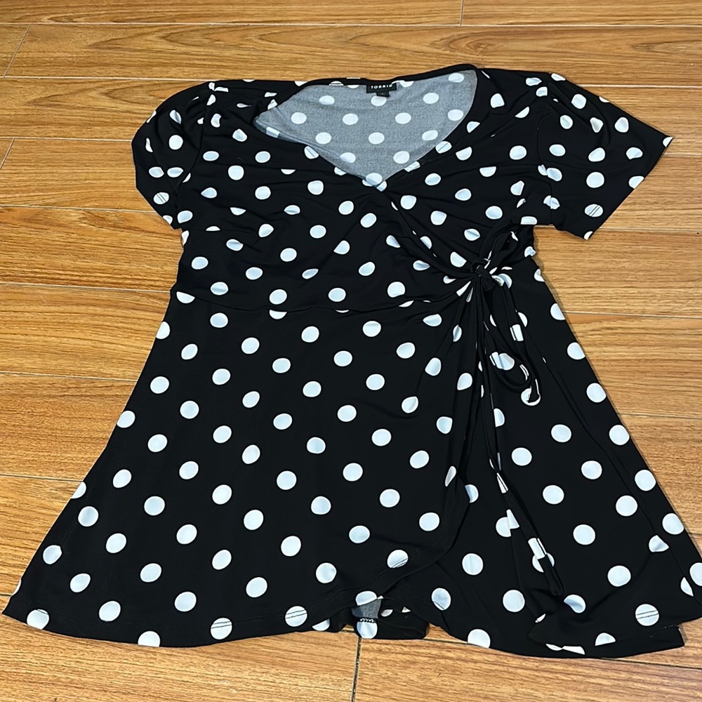 Torrid Polka Dot Wrap Top